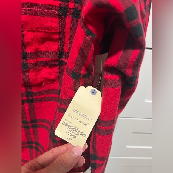 St. John’s Bay, red and black flannel, button-down shirt size medium NWT - Picture 3 of 8